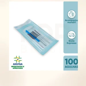 Agulhas para Acupuntura Estéreis - Caixa com 100 Unidades - Qualidade Profissional