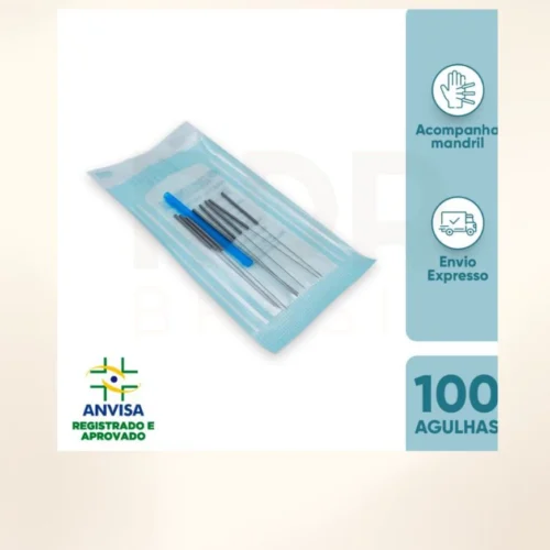 Agulhas para Acupuntura Estéreis - Caixa com 100 Unidades - Qualidade Profissional